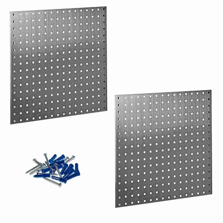 TRITON PRODUCTS 24in W x 24in H 304 Stainless Steel 18-Gauge Steel Square Hole Pegboards 2 & Mounting Hardware LB1-S